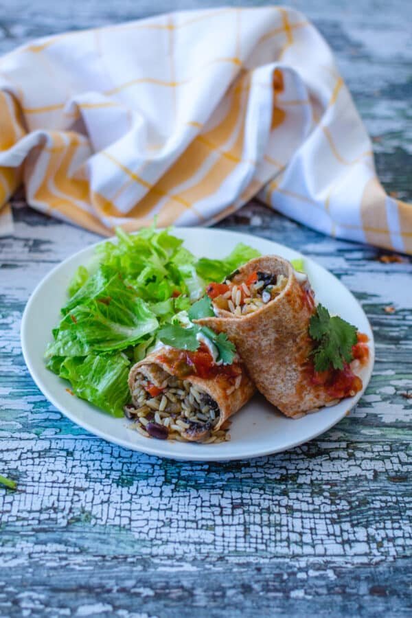 Vegetarian Red Beans and Rice Burritos